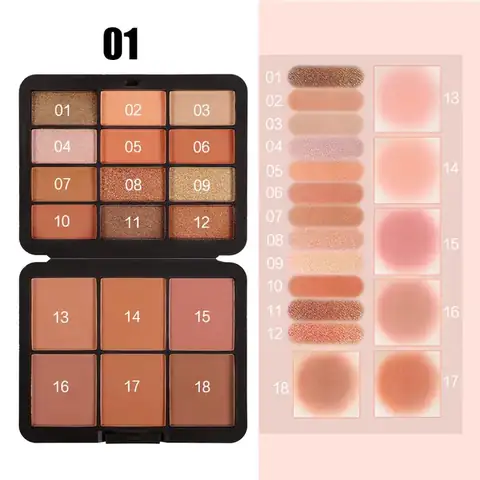 BSIMONE 18-Color Matte Blush & Contour Palette