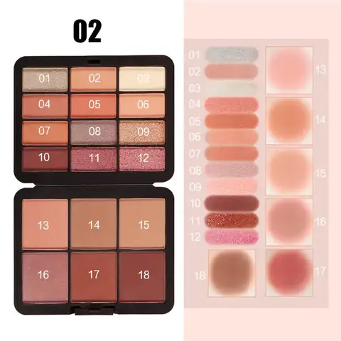 BSIMONE 18-Color Matte Blush & Contour Palette