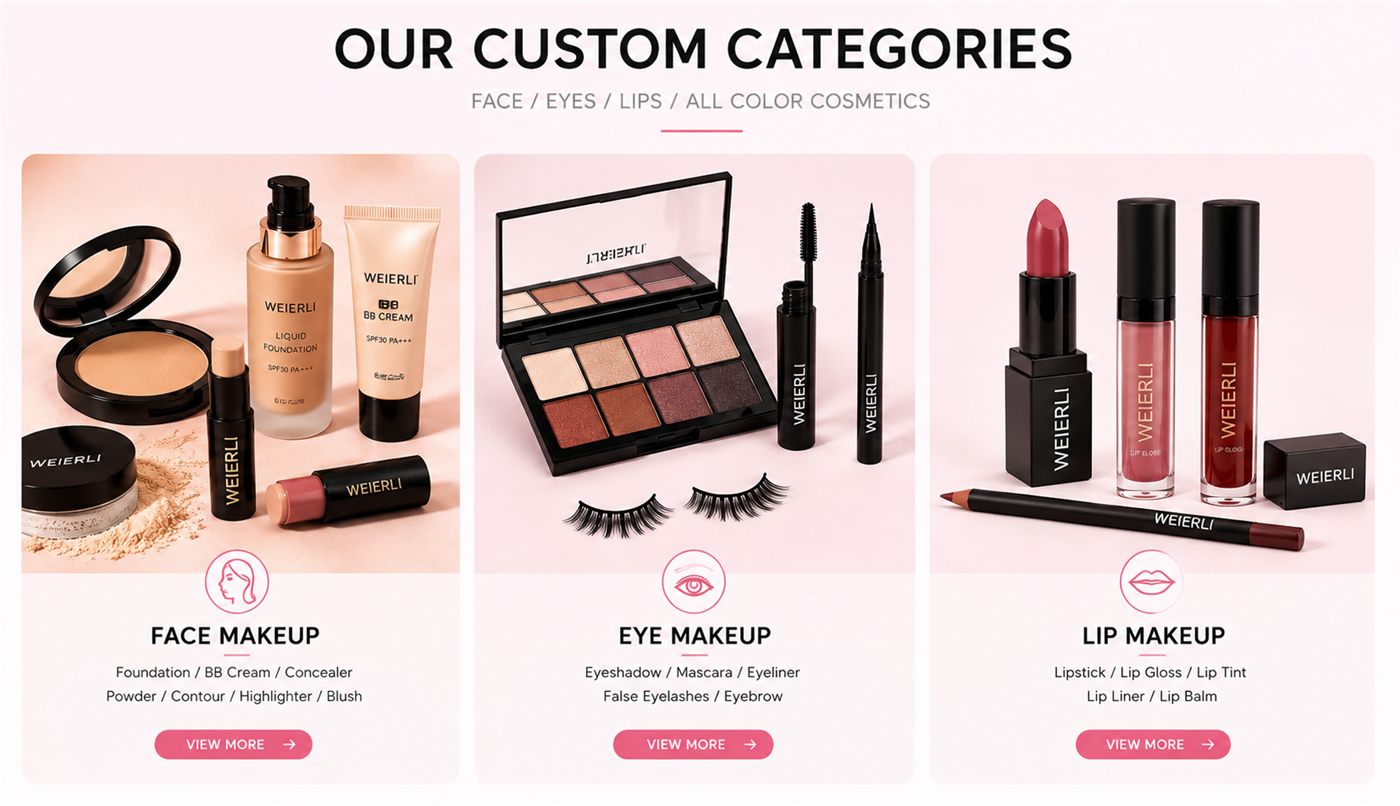 WEIERLI private label color cosmetics categories