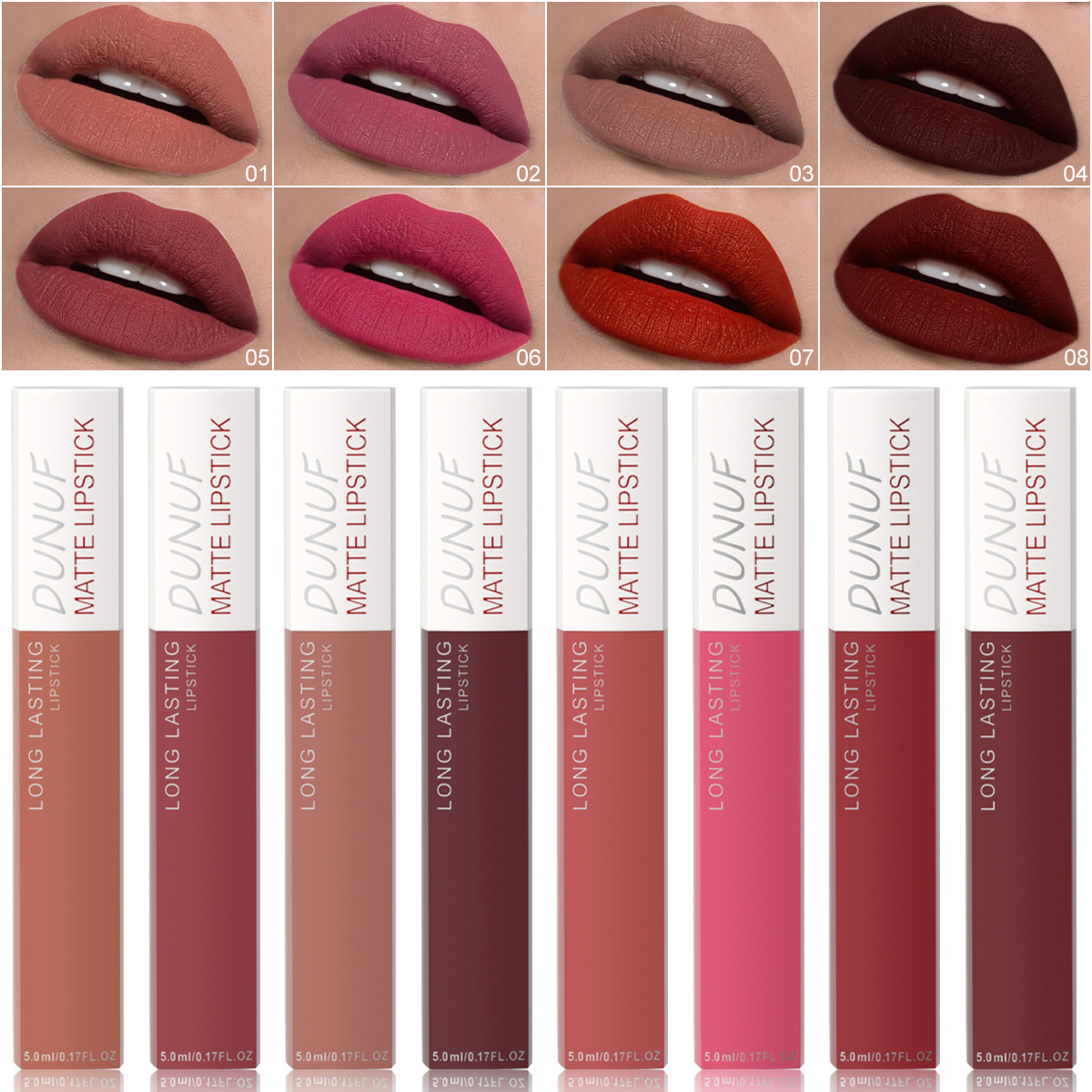 DUNUF 8-Color Matte Lipstick